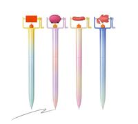 Bolígrafo Con Temática De Barbacoa: Flujo De Tinta Confiable, 4 Piezas, Suministros Lindos Y Divertidos, Bolígrafo Que Cambia De Color De Dibujos Animados | Color UV Distintivo Para La Escuela, Oficin