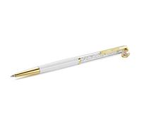 Swarovski Bolígrafo Crystalline Herradura, Blanco, Lacado blanco, Baño tono oro