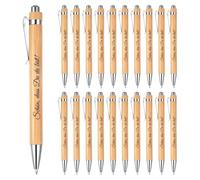 Bolígrafo de bambú con grabado Schön, dass Du da Bist (20 unidades), regalos de agradecimiento, regalos de invitados, bodas, compañeros de trabajo y educadores