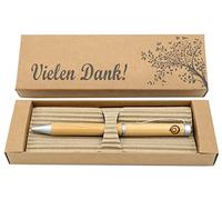 Bolígrafo de bambú Morwe especialmente elegante con muchas gracias a grabado. Bolígrafo de madera sostenible como agradecimiento. Regalo para contratos, clientes, socios de negocios y colegas.
