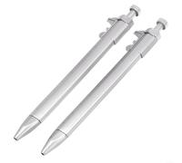 Bolígrafo de calibre Vernier 2 en 1 con rango de 0 a 100 mm y recarga de tinta de gel de 0,5 mm para estudiantes, oficina, tareas de medición y escritura, azul (2 unidades, negro)