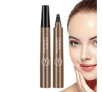 Bolígrafo de cejas, bolígrafo impermeable para cejas con 4 puntas, lápiz de cejas, lápiz de cejas líquido, lápiz de cejas de larga duración, crea maquillaje natural