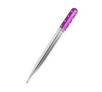 Bolígrafo de cristal con brillantes brillantes en color morado, elegante bolígrafo en caja de regalo, con mina internacional grande, escritura en negro, idea de regalo