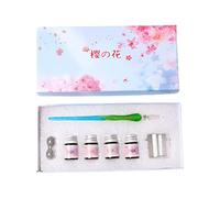 Bolígrafo de cristal hecho a mano, aspecto delicado, caja de regalo de cristal, para escribir, dibujar, amigo, vintage, hecho a mano, pluma de inmersión de flores, caligrafía para dibujo y decoración