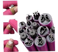 Bolígrafo de cuello de uña, pluma de sello de arte de uñas 15 piezas de manualidad para manual de manualidad con mariposas, copos de nieve, flor de la flor, estampilla, luz de cuello de precisión por