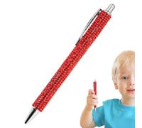 Bolígrafo de diamantes de imitación, brillante, retráctil, para escribir y dibujar, suministros de oficina, papelería de lujo, cuerpo de metal rosa para mujer, decoración de escritorio escolar