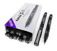 Bolígrafo de dibujo, color negro, punta de pincel, caja de 12