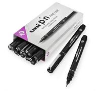 Bolígrafo De Dibujo Uni Pin Fineliner Tinta Negra Punta De 1.0mm Paquete De 12