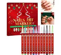 Bolígrafo de esmalte de uñas, herramienta de dibujo de manicura de 12 colores, marcadores de esmalte de uñas de 0.3 mm, para mujeres y niñas, diseño artístico, dibujo, salón, práctica de