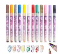 Bolígrafo de Esmalte de Uñas,Lápiz Con Punta Doble En 12 Colores,Pincel De Diseño De Uñas Con Punteado Y Delineado - Para Hogar Salón Fiesta Sesión De Fotos Boda Cumpleaños Niñas Mujeres