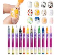 Bolígrafo de esmalte de uñas, lápiz de doble punta de 12 colores, pincel para delineador de puntos para diseño de uñas, para mujeres y niñas, principiantes, hogar, salón, viajes, sesión de fotos, boda