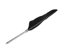 Bolígrafo de Fuentes Retro, Pluma de Pluma Duradera, Lápiz de Lujo Mordisco de Estilo Clásico de Cuero para Práctica Caligrafía Pluma (BLACK)