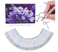 Bolígrafo De Gel Acrílico 3D - 36 Colores, Bolígrafos De Gel Acrílico De 1,0 Mm, Tinta Impermeable De Secado Rápido, Papelería De Escritura Suave | Pluma De Geles Acrílicos Para Proyectos De Arte De T