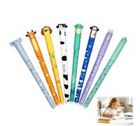 Bolígrafo de gel borrable Roller escolar 8 piezas 0,7 mm Animales Kawaii Dibujos Animados Niño Estudiante Escritura Aprendizaje Punta fina Goma Integrada Color Recargas