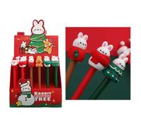 Bolígrafo de gel con figura de conejo navideño - varios tipos