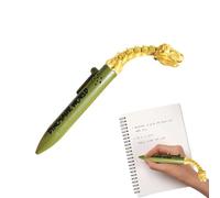 Bolígrafo de gel de dinosaurio, 14 x 6 x 2,5 cm, diseño ergonómico, construcción de resina, escritura suave, artículo de papelería de fácil agarre, diario escolar, toma de notas, álbumes de recortes
