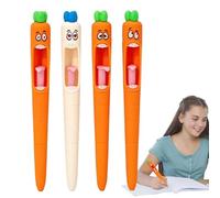 Bolígrafo de gel de zanahoria, 4 bolígrafos divertidos de escritura de zanahoria, herramienta creativa de dibujo escolar, 5.67 pulgadas, papelería de estudio única para estudiantes,
