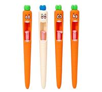 Bolígrafo De Gel De Zanahoria | 4 Piezas De Bolígrafo Para Escribir En Diario Con Zanahoria Gritando Divertido | Suministros De Papelería De Estudio Con Bolígrafos De Escritura Divertidos Y Divertidos