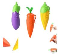 Bolígrafo de grabación | Bolígrafo de zanahoria, 3 piezas 2 en 1 de escritura y grabación de voz, lindos bolígrafos de plástico con clip, útiles escolares para niños (E(A and B and C) 3 piezas)