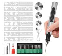 Bolígrafo de grabado eléctrico inalámbrico con 37 puntas, kit de grabador giratorio recargable por USB para marcar tú mismo, grabar más de 50 superficies, ideal para grabar metal, madera, vidrio