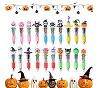 Bolígrafo De Halloween - 20 Piezas con Diseños de Fantasma, Calabaza y Bruja,4 Colores Ergonomico Secado Rapido Bonito Material Escolar Halloween para Negocios Periodismo Escritura Profesores