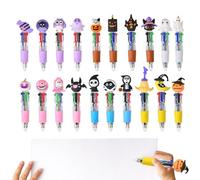 Bolígrafo de Halloween genérico | 20 bolígrafos de escritura fluidos patrones fantasma ,escritura suave de secado rápido 4 colores linda herramienta de papelería Halloween para la escuela