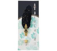 Bolígrafo de inmersión antiguo con 5 puntas reemplazables para principiantes, niños y adultos, herramienta de escritura vintage