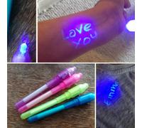 Bolígrafo de luz luminosa mágico púrpura 2 en 1, luz negra UV, Combo de dibujo, bolígrafo de tinta Invisible, juguetes educativos de aprendizaje para niños VIOLETA/Violeta