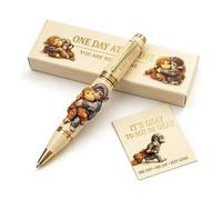 Bolígrafo de mono de apoyo emocional, bolígrafo de metal conmemorativo Punch Monkey, bolígrafos impresos inspiradores un día a la vez con tarjeta y caja de regalo, recordatorio reconfortante regalo