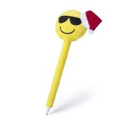 Bolígrafo De Peluche De Diseño Emoji Navideño Con Gafas De Sol.