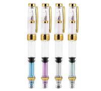 Bolígrafo de punta fina, 4 colores, pluma transparente, conjunto de 4, para suministros de oficina