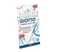 Bolígrafo De Punta Fina Glitter Turbo Giotto Con 8 Marcadores En Estuche