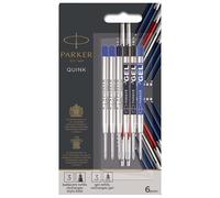 Parker Jotter London paquete de recambios Discovery: tres recambios Quinkflow para bolígrafos y tres recambios de tinta de gel Quink
