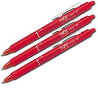 Bolígrafo de tinta borrable Pilot Frixion Clicker, en color negro, Rojo, 3 Stifte
