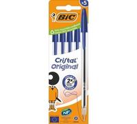 Bolígrafo de Tinta de Aceite Bic Cristal Original 516344/ 5 unidades/ Azul