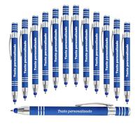 Bolígrafo de tinta negra 2 en 1 personalizado - Personalice su nombre, número de teléfono - Bueno para promociones corporativas, deseos de boda - Bolígrafos grabados en metal personalizados - 12 Pieza