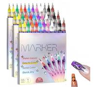 Bolígrafo de Uñas Nail Art 3D, 12 Colores Bolígrafo Uñas 0.5 MM para Uñas, Plumín de Punto Graffiti, Pen Manicure Bolígrafo para Dibujar para DIY Dotting, kit de arte de uñas para (A-3PCS)