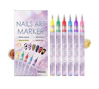 Bolígrafo De Uñas Nails Art 3d, 6 Colores Bolígrafo Uñass, NailsArt Point Grafiti Pen Set, Waterproof Nails Art Marker NailsArt Pen Set, Rotuladores Para Uñas Punta Fina Para Niños, Niñas, Adultos