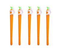Bolígrafo de Zanahoria de Conejo Blanco de Dibujos Animados 5pcs Blígrafo de Gel Gel de Tinta Rollerball Pen para Estudiantes bolígrafo de Oficina, Suministros Escolares Regalo de Pascua