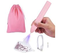 Bolígrafo eléctrico de diamantes de imitación, bolígrafo automático de puntos de imitación, herramienta de manualidades portátil con 3 ventosas ajustables para clases de arte escolar, profesores