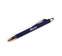 Bolígrafo Escritura Set Personalizado (Nombre o Texto) Madera Bambu, Tacto suave Regalo hombre Regalos Originales día del padre amigo novio profesor comunión boda bautizo (Azul)