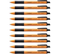 Bolígrafo fabricado con plásticos reciclados STABILO pointball - Caja con 10 unidades color negro