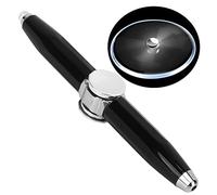 Bolígrafo Giratorio, Bolígrafo LED Fidget, Ayuda Multifuncional Reductor de Estrés Ayuda a Pensar Bolígrafo Giratorio con Luz LED para Entretenimiento de Estudiantes (BLACK)