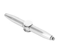 Bolígrafo Giratorio Luminoso LED, Herramienta de Escritura para Aliviar el Estrés para Ansiedad y TOC, Bolígrafo Fidget con Luz para Uso Nocturno, Metal (SILVER)