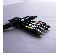 Bolígrafo LED iluminado para Regalar PERSONALIZADO (Nombre o Texto) • Bolígrafo negro con Puntero para Dispositivos Móviles. Bolígrafo Personalizado en Grabado Laser.