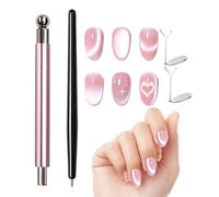 Bolígrafo magnético para uñas | Metal con una bola portátil de doble cabeza, herramienta de imán de gel | para el salón de belleza en casa, residencia, viajes y viajes de negocios