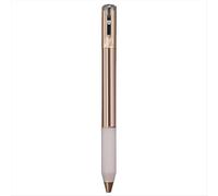 Bolígrafo metálico geométrico arrugado, antiestrés, con interruptor, retráctil de gel de 0,5 mm, color dorado champán.