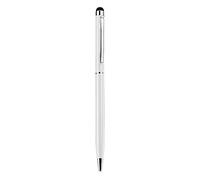 Bolígrafo metálico x2 para Samsung Galaxy A32 Smartphone 2 en 1 Bola Elegant Tablet Escribe Universal (blanco)