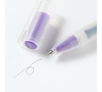 Bolígrafo MUJI de tinta de gel, tipo tapa, tinta brillante multicolor, punta de 1,0 mm, cuerpo redondo (morado, 0,38 mm)