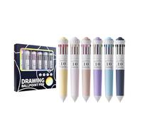 Bolígrafo Multicolor 10 En 1 De 6 Uds. Bolígrafo Retráctil De 0 8 MM Para Escribir Dibujar Y Codificar Colores Bolígrafos Creativos Diario Estudiantes